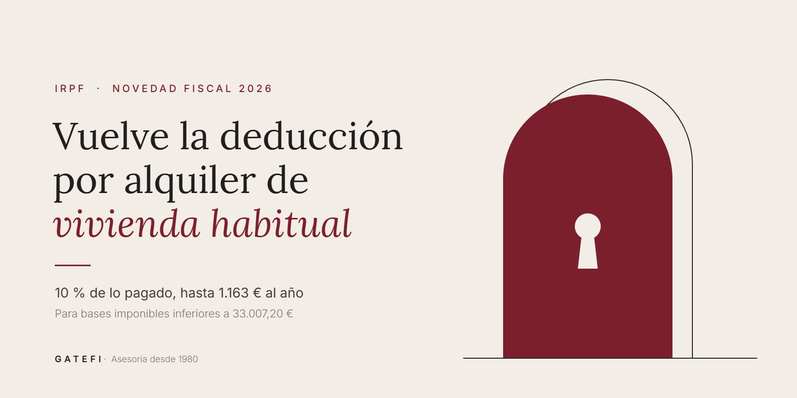 Deducción por alquiler de vivienda habitual en el IRPF 2026